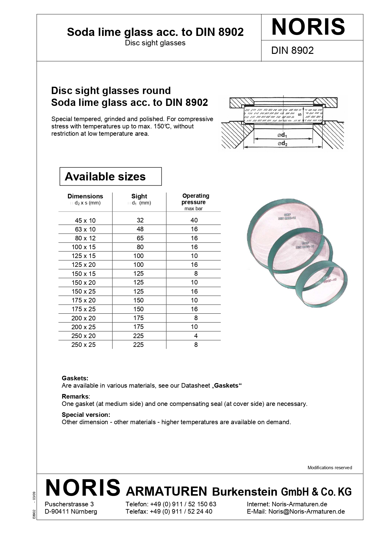 NORIS | soda lime glass plates acc. to DIN 8902 NORIS | DIN 8902