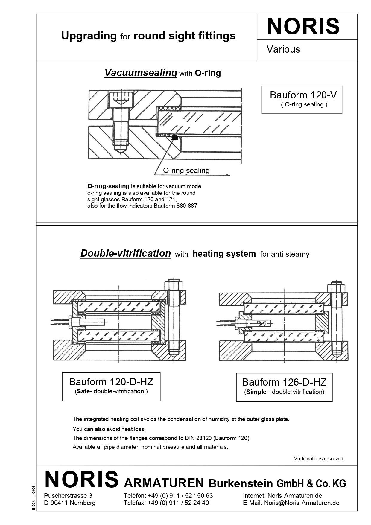 NORIS | double windows with heating components NORIS | Bauform 126-D-HZ
