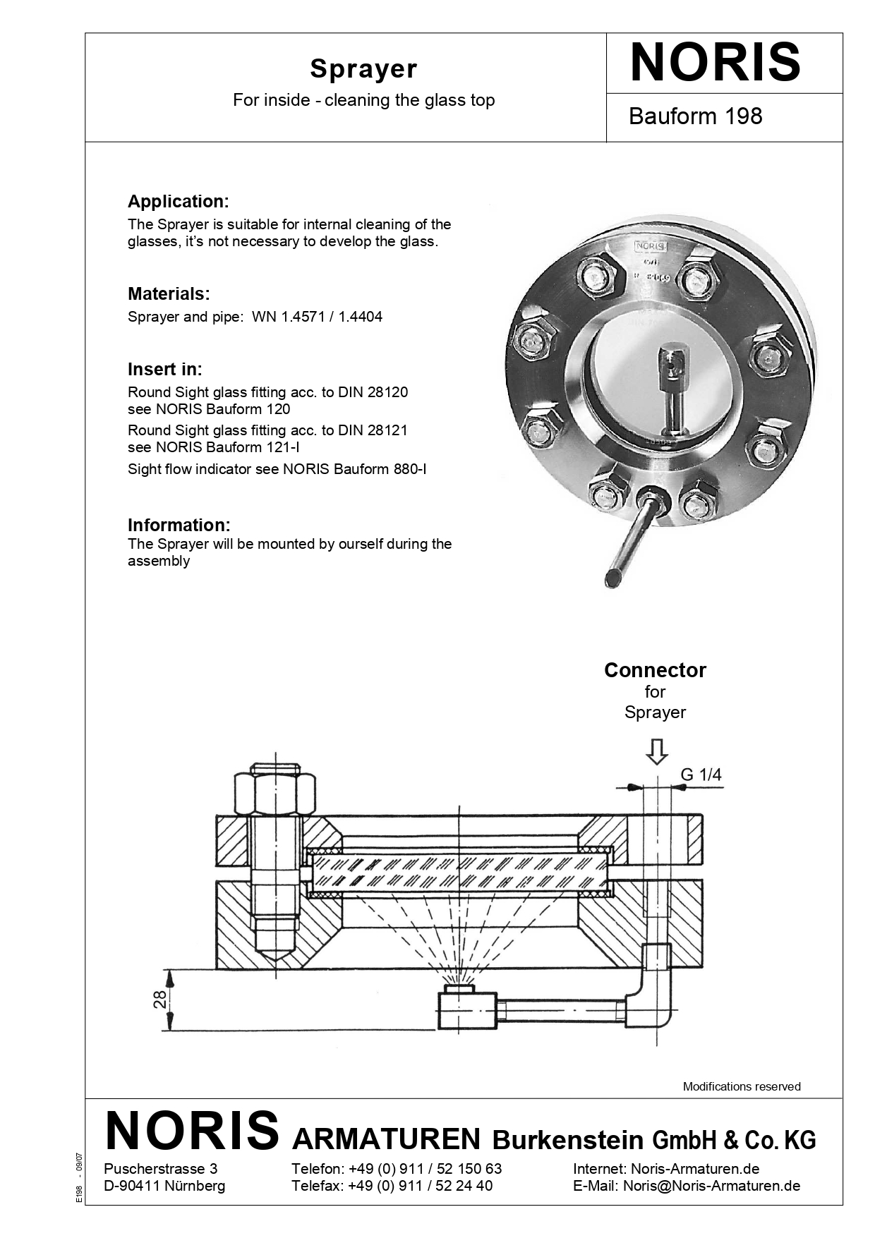 NORIS | spray washer NORIS | Bauform 198