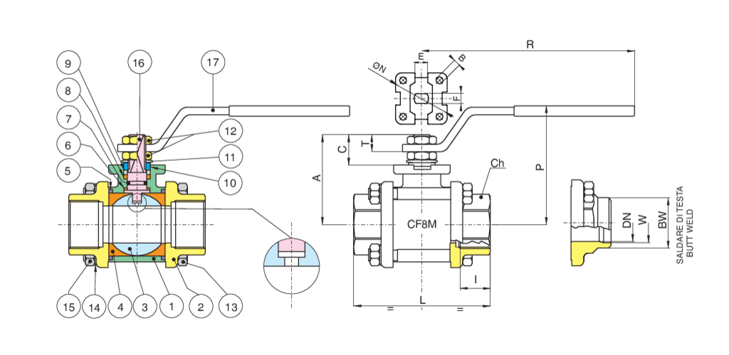 Valpres - Radiamont 3 Piece Ball Valves - 710011