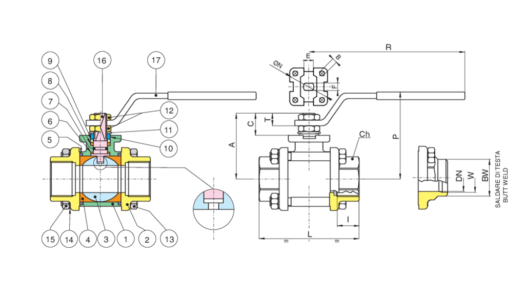 Valpres - Radiamont 3 Piece Ball Valves - 710087