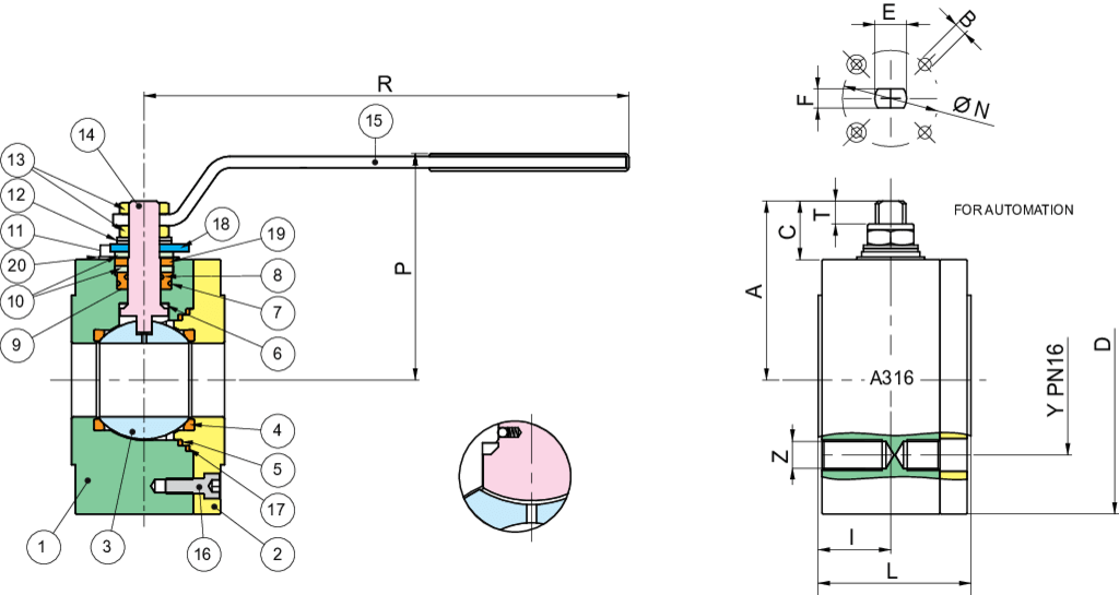 Valpres - Wafer-Split Ball Valves - Wafer-Split PN16 - 764023