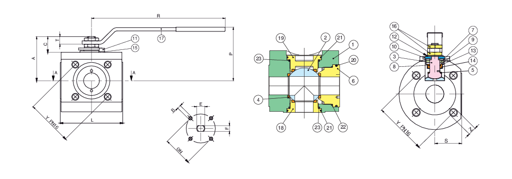Valpres - 3 Way Ball Valves - Series 77 - 776601(L) - 776600(T)