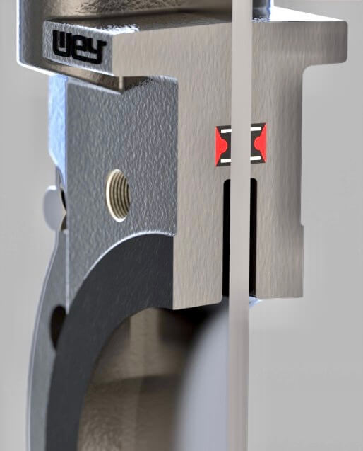 The robust metal yoke enables the optimal, simple assembly of mechanical or inductive limit switches. The yoke can be removed from one side. This makes it easier to access the mechanical parts.