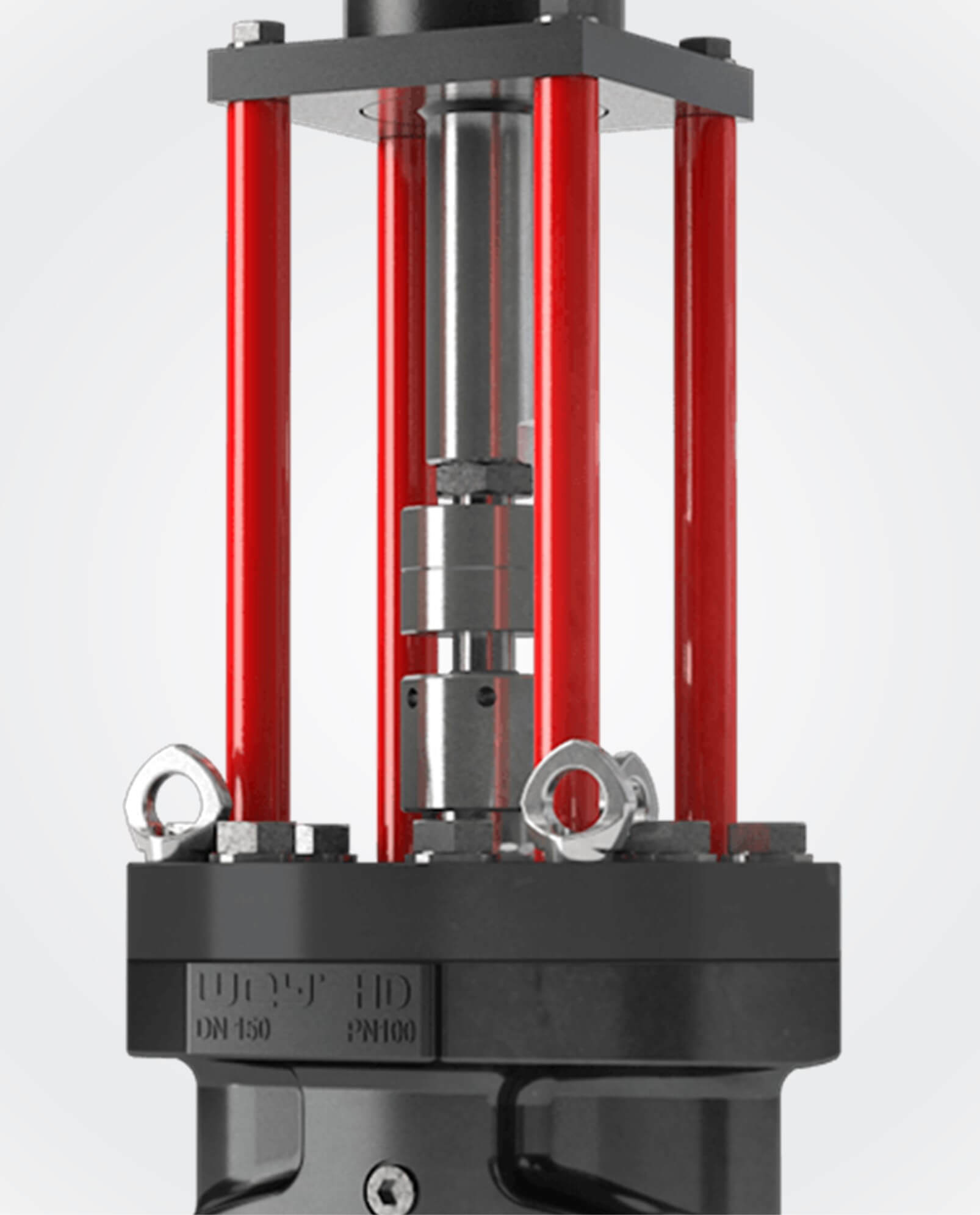 The robust metal yoke enables the optimal, simple assembly of mechanical or inductive limit switches. The yoke can be removed from one side. This makes it easier to access the mechanical parts.