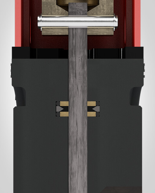 The robust metal yoke enables the optimal, simple assembly of mechanical or inductive limit switches. The yoke can be removed from one side. This makes it easier to access the mechanical parts.