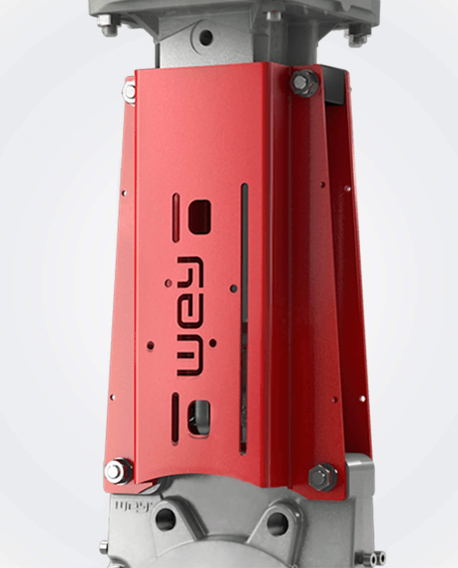 The robust metal yoke enables the optimal, simple assembly of mechanical or inductive limit switches. The yoke can be removed from one side. This makes it easier to access the mechanical parts.