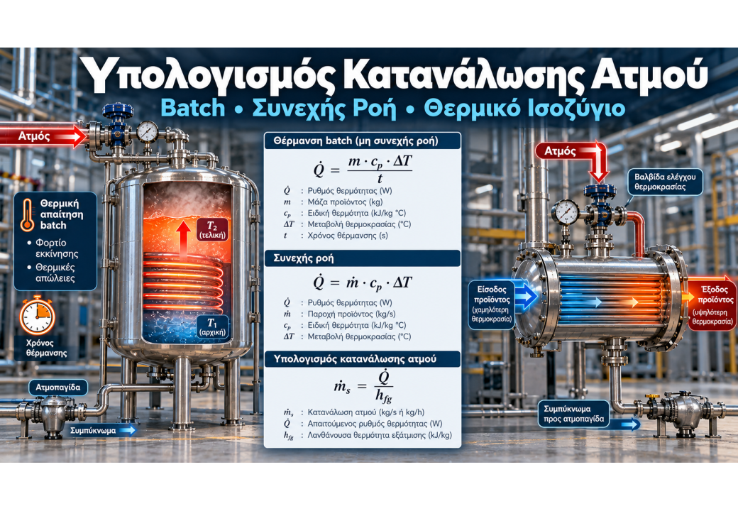Εκτίμηση κατανάλωσης ατμού σε βιομηχανικές εφαρμογές