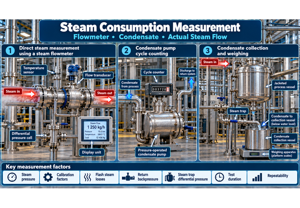 Measuring Steam Consumption: Flowmeters and Condensate-Based Methods