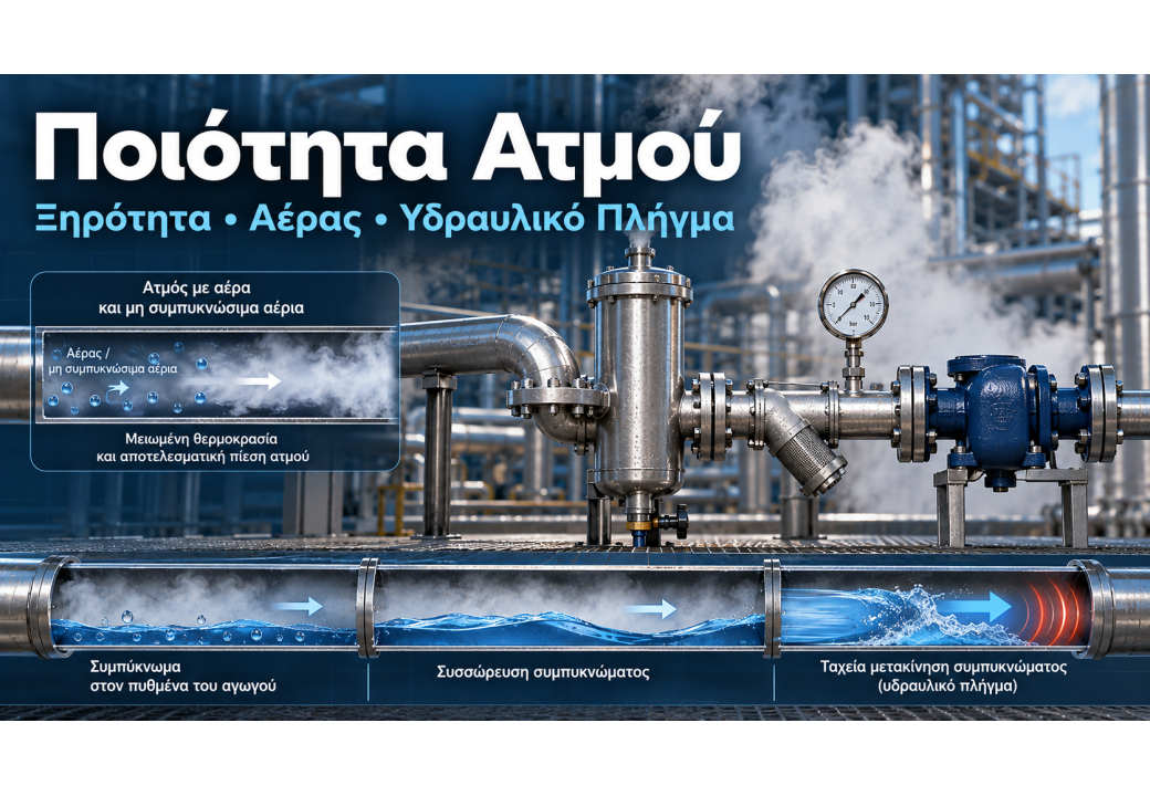 Ποιότητα ατμού σε βιομηχανικά δίκτυα: ξηρότητα, καθαρότητα και απομάκρυνση αέρα