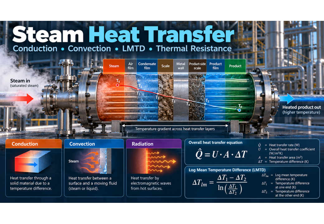 Steam Heat Transfer: Fundamentals, Overall U-Value and Thermal Resistance