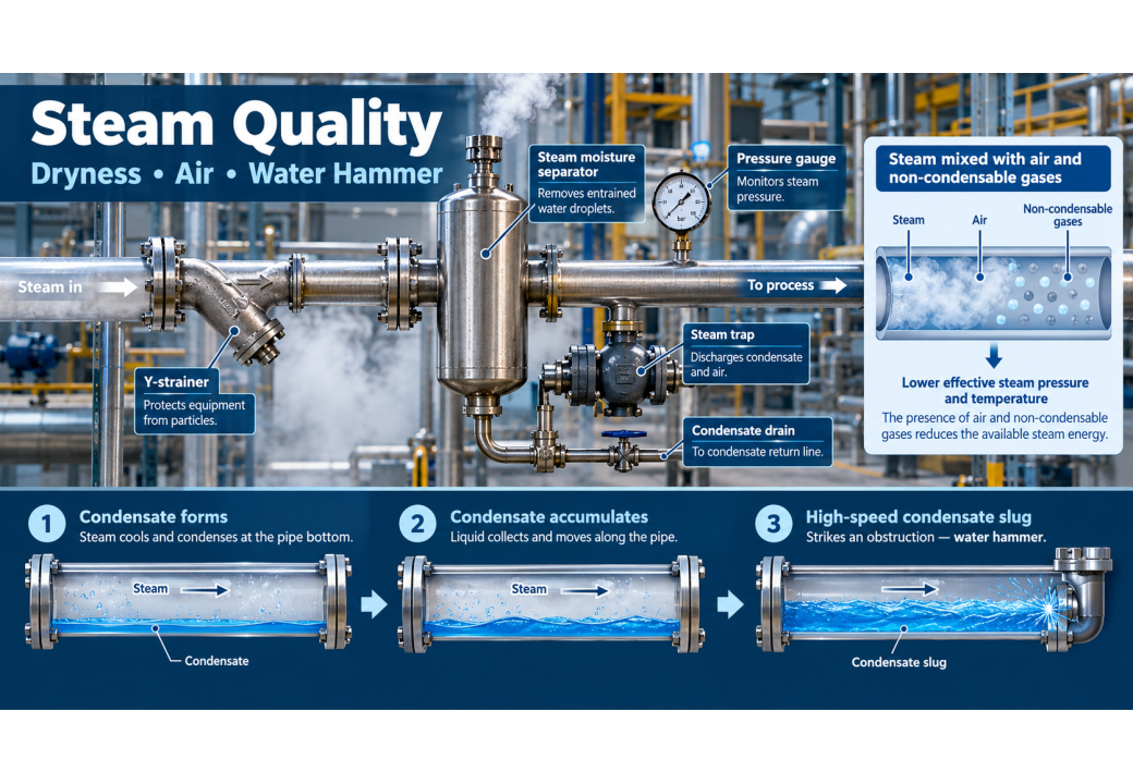 Steam Quality in Industrial Systems: Dryness, Cleanliness and Air Removal